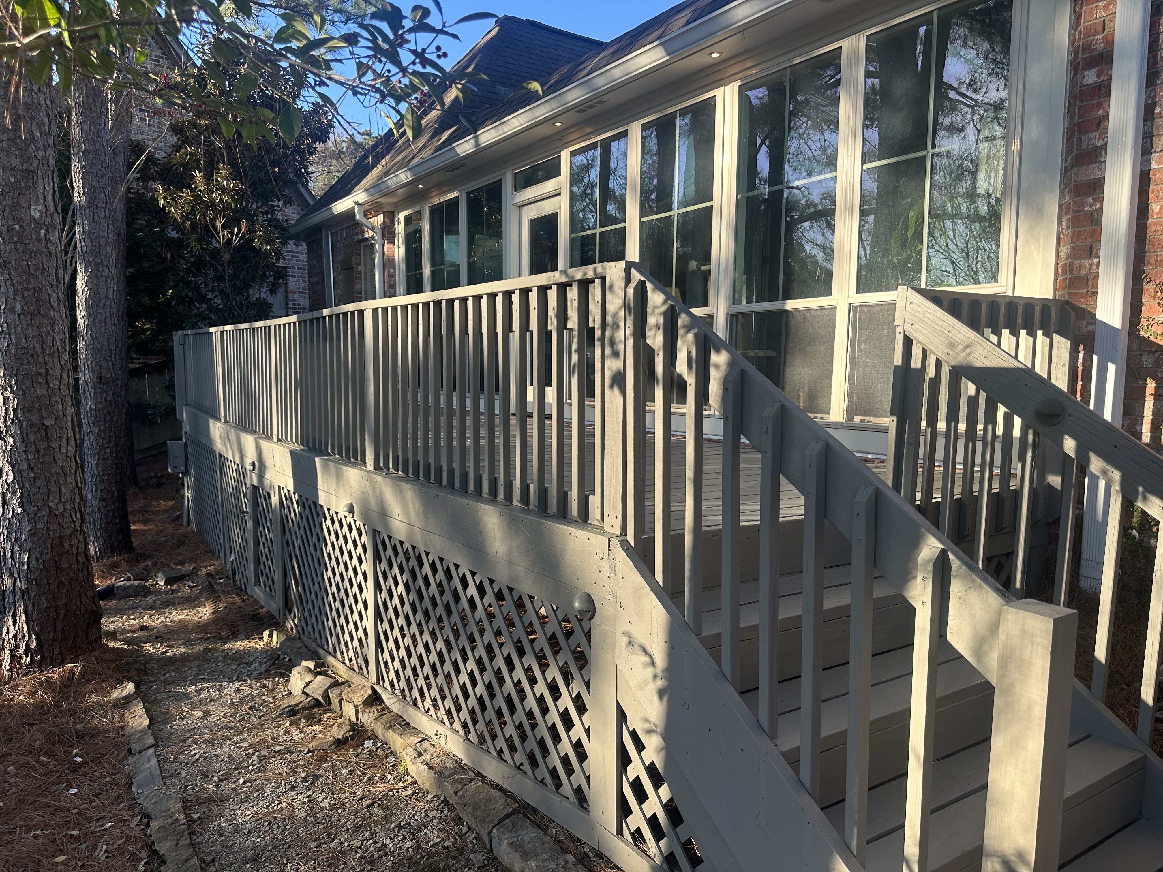 Finished painted deck